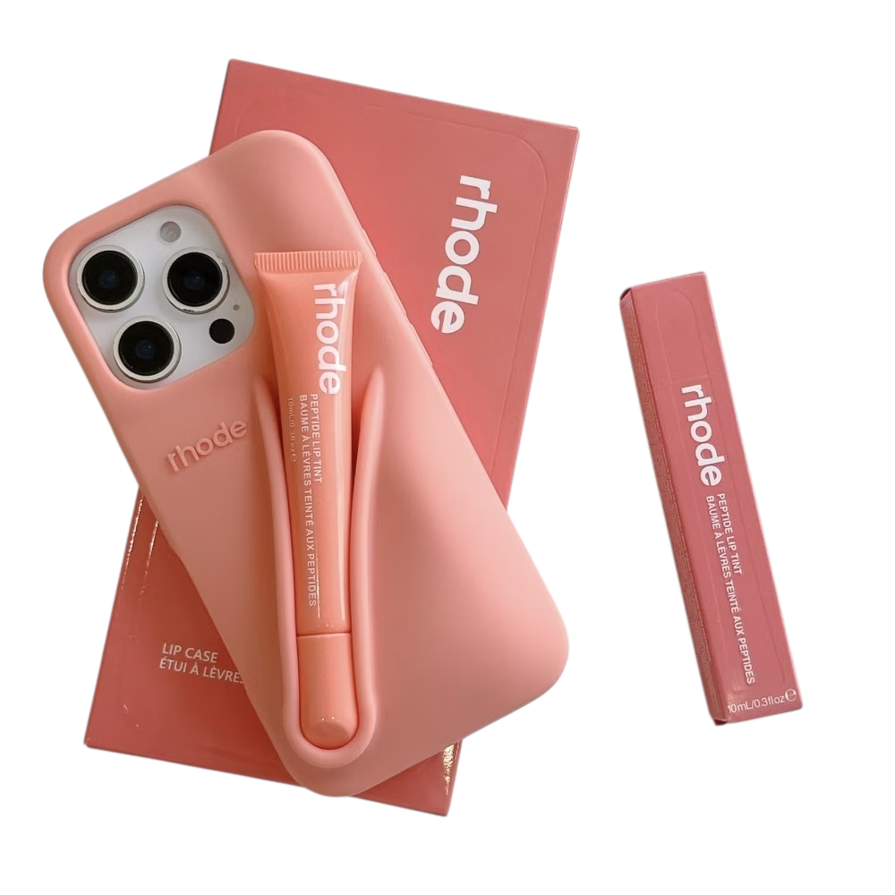 With Free Lip Gloss Silicon Phone Case for iPhone - 10 COLOURS