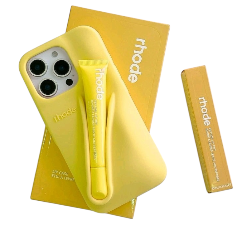 With Free Lip Gloss Silicon Phone Case for iPhone - 10 COLOURS