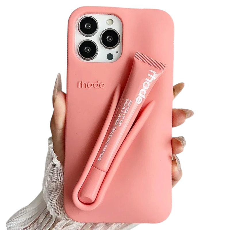 Lip Gloss Kit Silicon Phone Case for iPhone - Orange