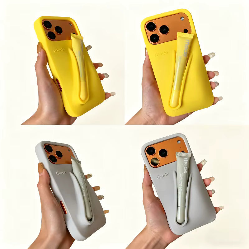 With Free Lip Gloss Silicon Phone Case for iPhone - 10 COLOURS