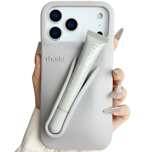 Lip Gloss Kit Silicon Phone Case for iPhone - Grey