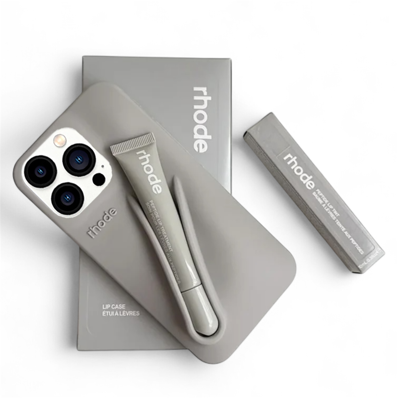 Lip Gloss Kit Silicon Phone Case for iPhone - Grey