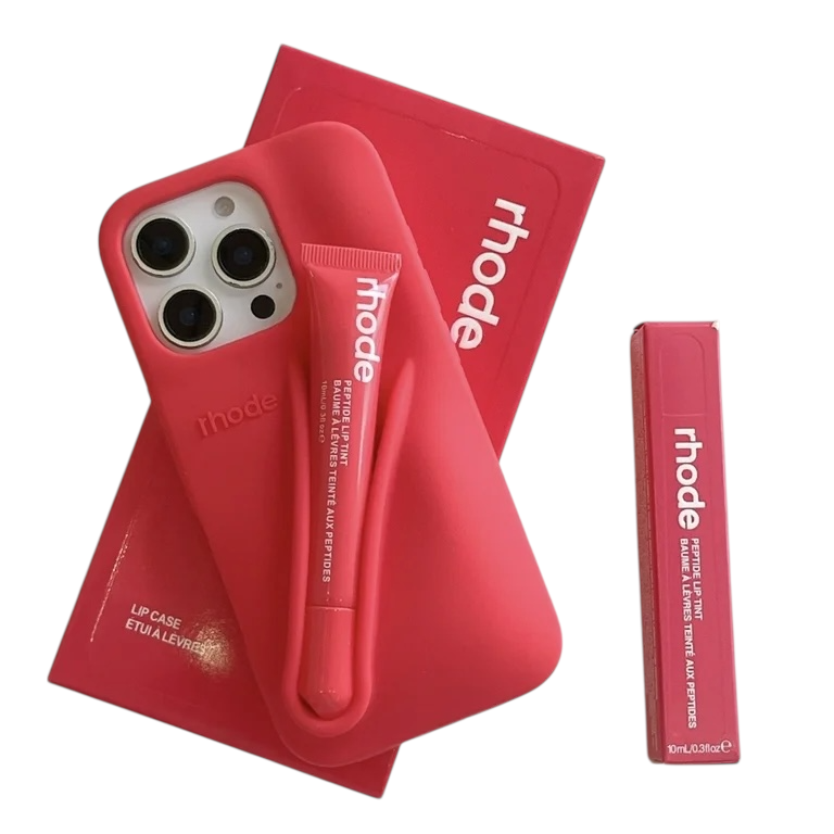 With Free Lip Gloss Silicon Phone Case for iPhone - 10 COLOURS