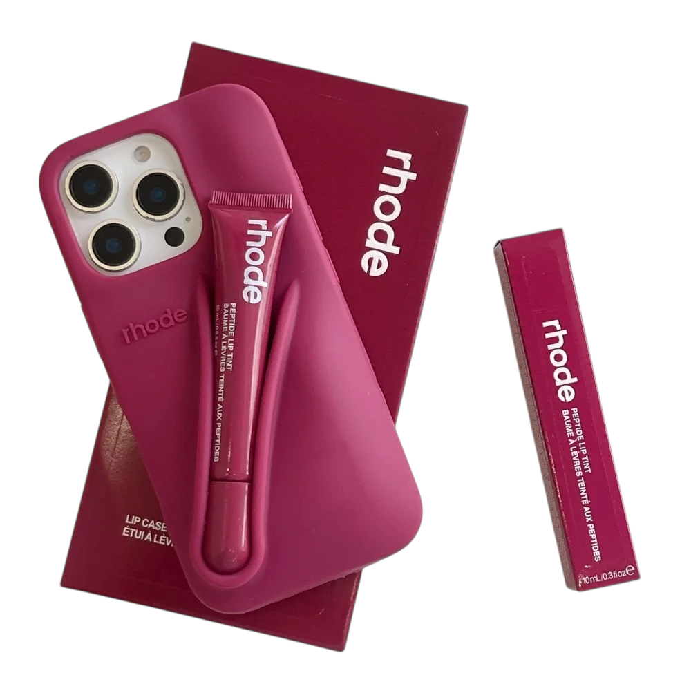 With Free Lip Gloss Silicon Phone Case for iPhone - 10 COLOURS